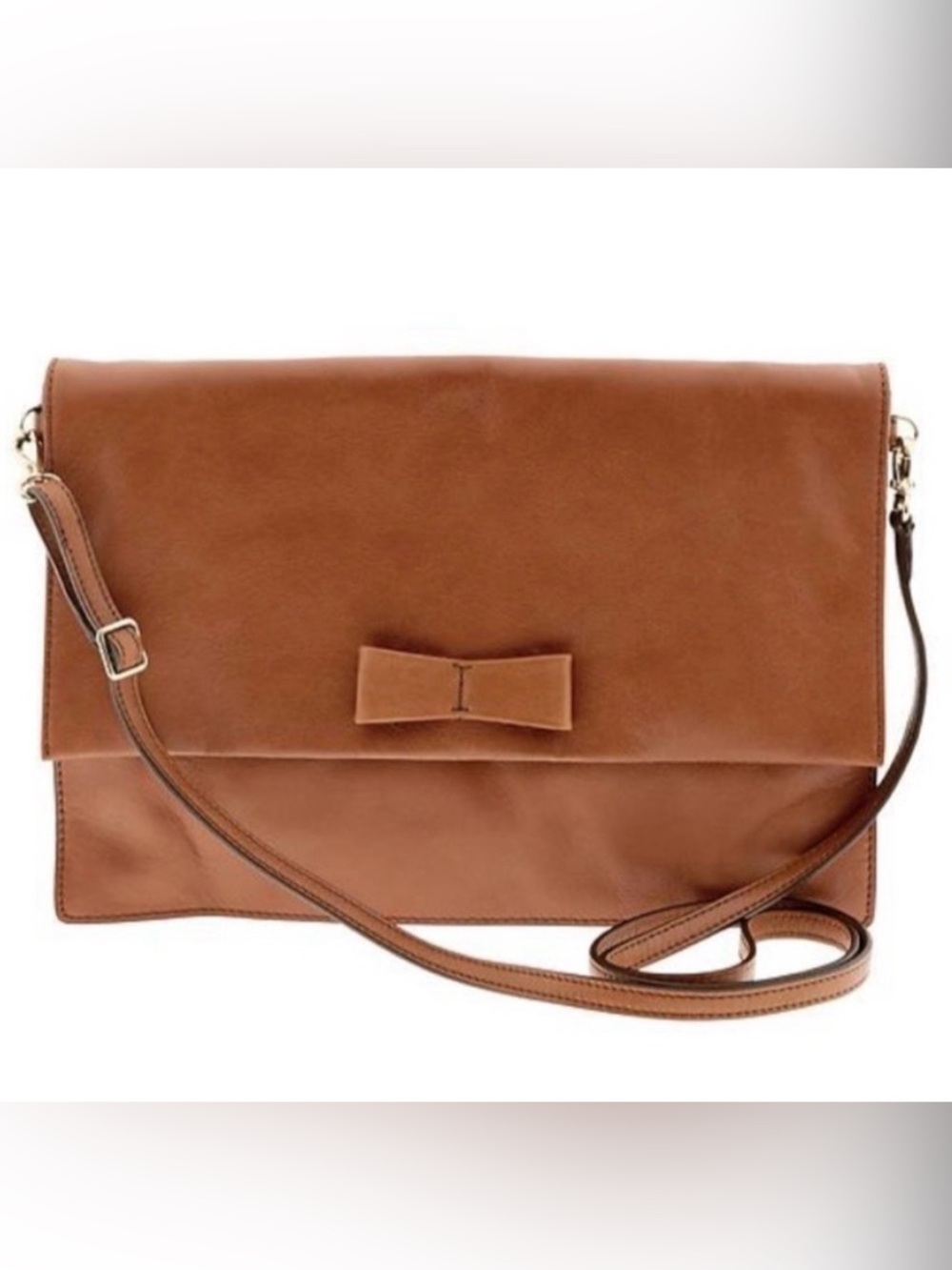 NWT - Banana Republic 100% Leather Hilary Clutch / Crossbody Bag with bow detail